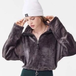 Urban Outfitters Charcoal Teddy Jacket